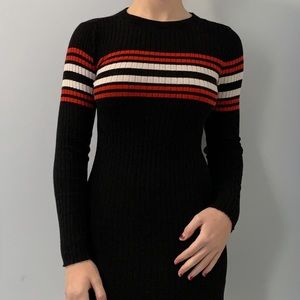 Black and red bodycon dress